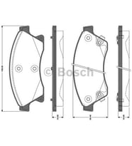 Bosch Fren Balatası Ön E.No0986Tb3104 148X604X19 Chevrolet Aveo 2011 Cruze 2009 Opel Astra Gtc J 2012 Astra J 2009