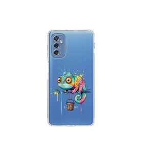 Samsung Galaxy M52 ile Uyumlu Splash Bukalemun Tasarımlı Şeffaf Silikon Kılıf