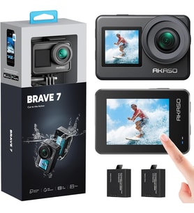 Brave 7 Aksiyon Kamerası, IPX8 Su Geçirmez Yerel 4K 20MP WiFi Cam Dokunmatik Ekranlı EIS 2.0 Yakınlaştırma Desteği Harici Mikrofon Ses Kontrolü Vlog Kamerası - Gri