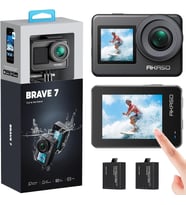 Brave 7 Aksiyon Kamerası, IPX8 Su Geçirmez Yerel 4K 20MP WiFi Cam Dokunmatik Ekranlı EIS 2.0 Yakınlaştırma Desteği Harici Mikrofon Ses Kontrolü Vlog Kamerası - Gri