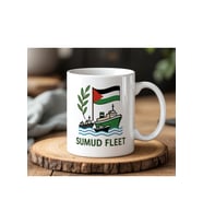Sumud Fleet Temalı Baskılı Seramik Kupa Bardak 330 ml (Beyaz)