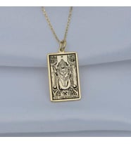 24 Ayar Has Altın Kaplama  Tarot (Baş Rahip) The Hierophant Gümüş Kolye