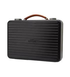 Lubinski Dayanıklı Alüminyum Sedirli Seyahat Puro Sunum Kutusu Humidor 20s Black LB-622