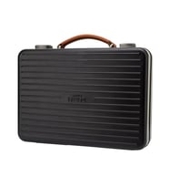 Lubinski Dayanıklı Alüminyum Sedirli Seyahat Puro Sunum Kutusu Humidor 20s Black LB-622