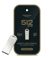 Powerway Premium 512 GB 100MB/S Ultra Hızlı USB 3.1 Metal Silver Flash Bellek