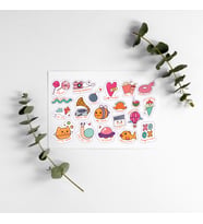 Karakterli Hayvanlı Yazılı Tasarımlı A5 20 Adet Stickers Çıkartma PYTKSTKR37