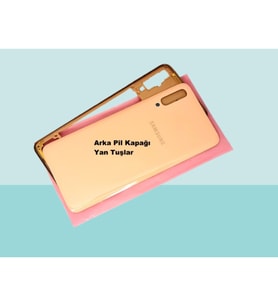 Samsung Galaxy A70 A705 Uyumlu FULL KASA Arka Kapak Batarya Kapağı - GOLD