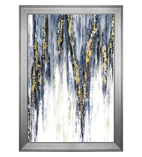 Soyut Şekiller Motifli Kanvas Tablo 80 x 110 cm Silver Çerçeve