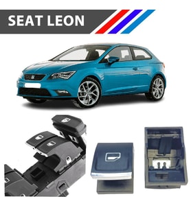 Seat Leon Cam Açma Düğme Tuş Butonu Krom Uçlu 1 Adet 2013-2018