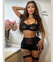 Intive Fantasy Transparan Dantelli Siyah Mini Etekli String Bralet Takım
