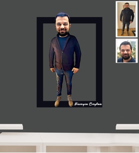 Kişiye Özel Kendin Tasarla Karikatürlü 3D Ahşap Tablo 30x47 Model-3