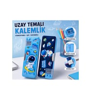 Uzay Temalı Dayanıklı Kalem Kutusu, Şık ve Fonksiyonel Tasarım