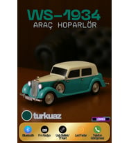 WS-1934 Pontiac Sedan Diecast Araba Bluetooth Hoparlör Işıklı, FM Radyo ve USB Destekli Müzik Kutusu