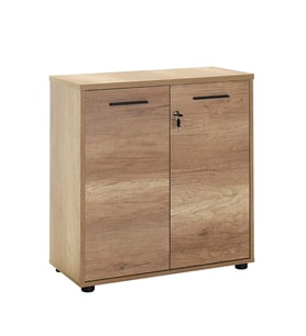 Adore Mobilya Newyork 2 Raflı Kilitli Kapaklı Kitaplık -Açık Ceviz(Tori) 76x75x34 cm (GxYxD)