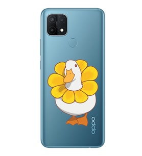 Oppo A15 / A15S Uyumlu Tatlı Ördek Desenli Şeffaf Telefon Kılıfı
