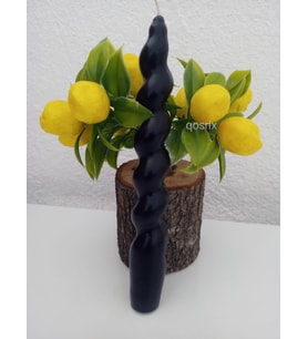 qosrix Siyah Italyan Burgulu Şamdan Soya Mumu Doğal Kokulu Çubuk Konik Burgu Spiral Mum Dekoratif 1 Adet