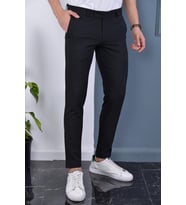 Gavazzi Erkek Siyah Italyan Kesim Slimfit Kumaş Pantolon ZEROKMSPNT1