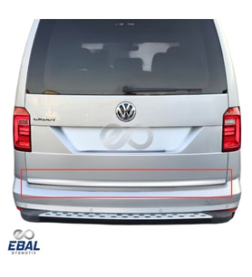 VW Caddy Krom Bagaj Alt Çıtası 2015 Üzeri Paslanmaz Çelik
