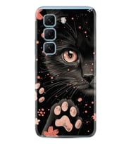 Infinix Hot 50 Pro 4G - Hot 50 4G Kılıf Boutique Baskılı Resimli Kara Kedi Pcode -085
