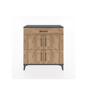 Arges Şifonyer 3 Raflı Tek Çekmeceli 4 Kapaklı 88x30x96 Antrasit-Çam