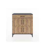Arges Şifonyer 3 Raflı Tek Çekmeceli 4 Kapaklı 88x30x96 Antrasit-Çam