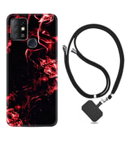 INFINIX Hot 8 9 10 11S Hot 10 Play 10T Kılıf Boyun Askılı Silikon Red Smoke 1745