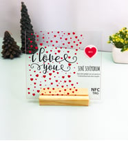 Özelleştirilebilir NFC Destekli I Love You Çerçeve - Özel Günler İçin