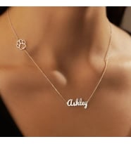 Kişiye Özel Yan Pati İsim Kolye 925K Gümüş