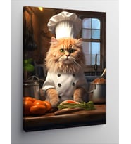 Kanvas Tablo Aşçı Kedi