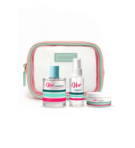 Blueberry Her Signature Trio 3 lü Kadın Çantalı Set – Parfüm, Hair Mist ve El Kremi