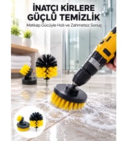 Yüksek Devirde Etkili Temizlik Sağlayan Matkap Ucu Fırça Seti