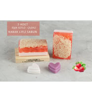 Aktürk Osmanli Sabuni Eşek Sütlü & Çilekli Kabak Lifli 2'li Sabun 240GR
