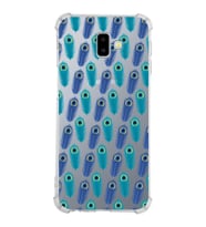 PrintiFy Samsung Galaxy J6+ Plus Uyumlu Nazar Boncuğu 4 Baskılı Şeffaf Köşe Korumalı Antişok Kılıf