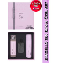 384 Kadın Parfüm Set Floral - (PARFÜM+VÜCUT SPREYİ+DEODORANT) Özel Kutu