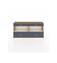 Arges Konsol 2 Raflı 4 Çekmeceli  176x30x99 Çam-Aytaşı/Antrasit