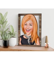 BK Gift Kişiye Özel Kadın Karikatürlü 3D Ahşap Tablo, Sevgiliye Hediye, Arkadaşa Hediye, Yıl Dönümü Hediyesi, Doğum Günü Hediyesi-75