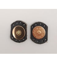 Angel Çanta Aksesuar Siyah Renk Gerçek Derili Oval Kenar Mıknatıslı Çıtçıt Light Gold Metalli