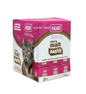 Hobi Extra Malt Paste Kediler İçin Tüy Yumağı Önleyici Pasta 100gr x 12 Adet (Çok Renkli)