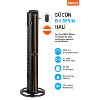 Womidi 60W Sessiz Pervanesiz Kule Tipi Vantilatör Serinletici Dikey Uzaktan Kumandalı Aromaterapi Zaman Ayarlı TF-K4003RD