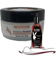 Süper Three Brand Whitening Cream 3 Adet Arnavut Kremi 50Ml Kremi Ile 120Ml Playboy Masaj Yağı