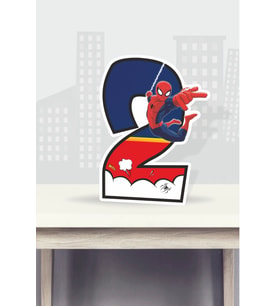 Spiderman Örümcek Adam Temalı Ayaklı Rakam Pano - 2 Yaş (40 cm)
