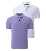 İKİLİ SET T8561 DEWBERRY ERKEK TSHIRT-BEYAZ-LİLA (Karışık)