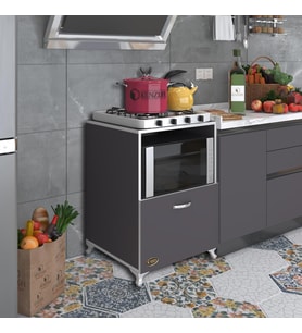 Kenzlife ocak dolabı ayşe gri 85*60*57 mutfak modül mini fırın mikrodalga banyo ofis modül
