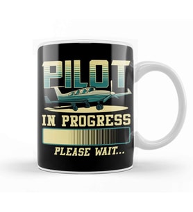 Pilot In Progress Please Wait Airplane Pilot Kupa Bardak Porselen