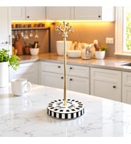 Kağıt Havluluk Rulo Peçetelik Mutfak Aksesuarı Seramik Zebra At Desen Gold - Feray Home