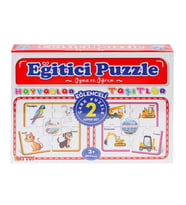 7196 Çark Puzzle Hayvanlar Taşıtlar 60 Parça