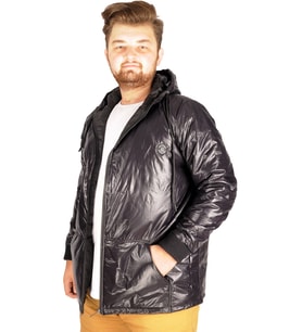 Mode XL Büyük Beden Erkek Mont Kapşon Basic 21071 Siyah