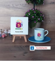 Ekonomist Dekoratif Taş, Türk Kahvesi Fincanı Kırmızı İsme Özel Hediye (Model 3)