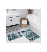 Rovigo Home Dijital Baskılı 2'li Banyo paspas Takımı RVG5187 (Mavi)