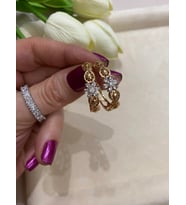 316L Çelik Çiçek taşlı halka küpe